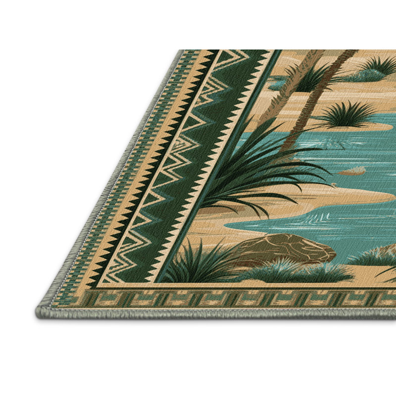  Tapis lavable Desert Oasis Southwestern, Rectangulaire 7 pi x 10 pi