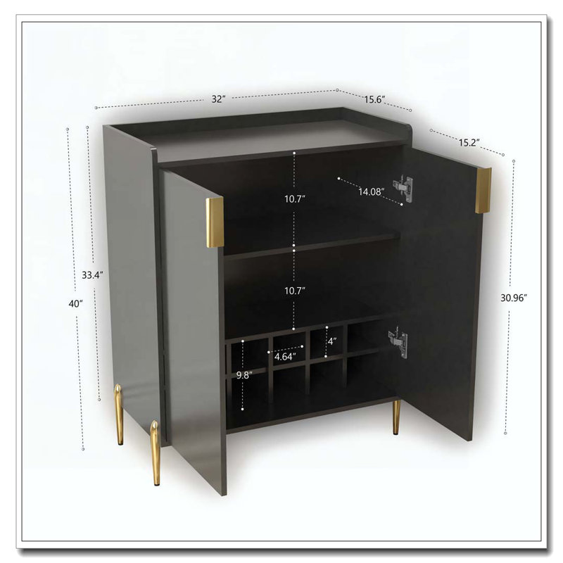 Armoire en bois 2 portes, Noir