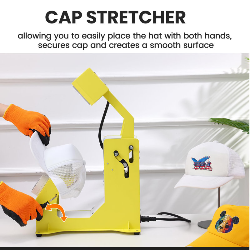 3 In 1 Hat Press Heat Machine For Caps, Yellow
