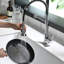 Robinet de cuisine commercial à poignée simple avec poignée rétractable, finition, pivotant à 360 degrés, facile à utiliser, style moderne et classique, laiton - plomb, cartouche en céramique