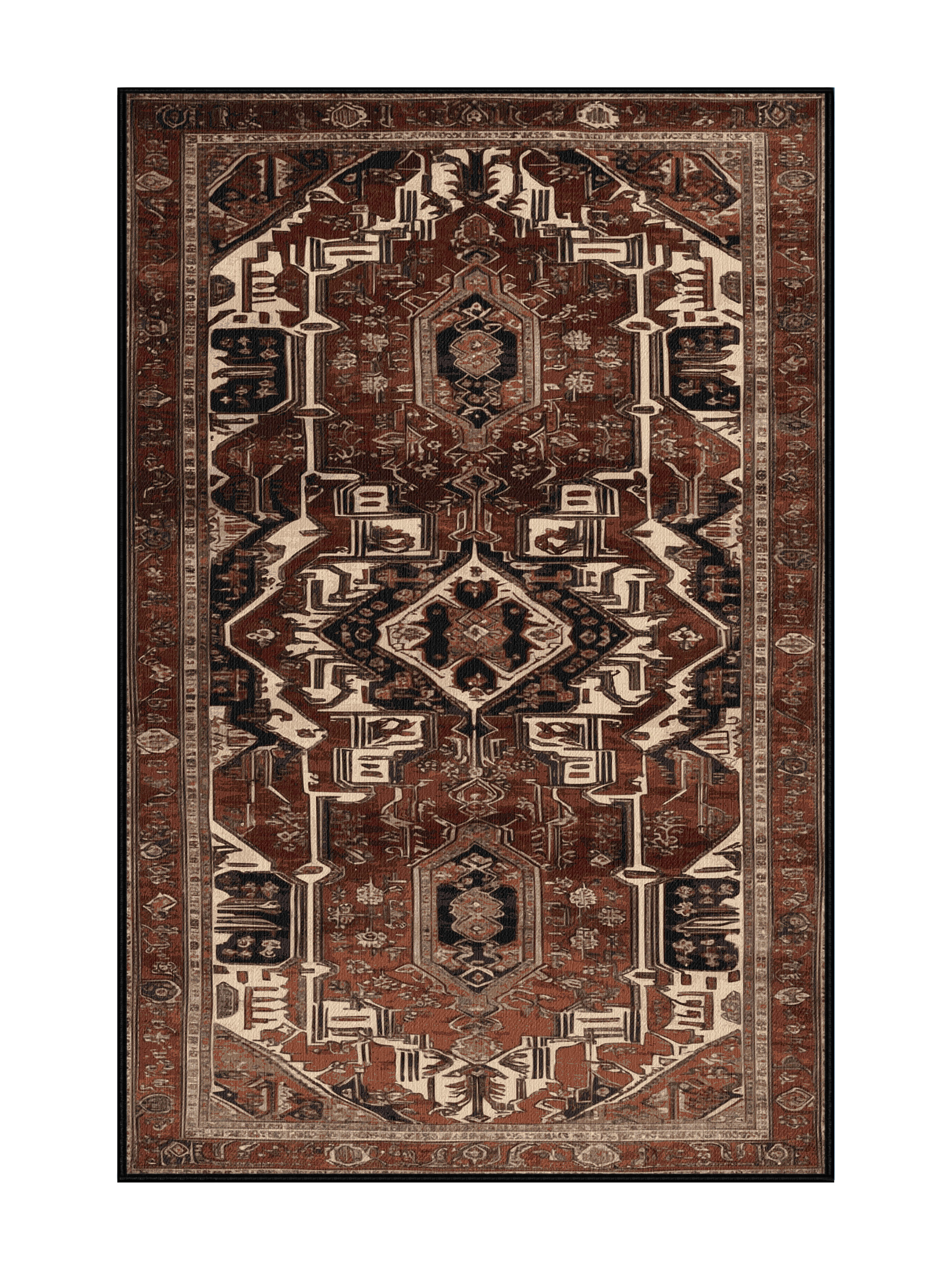 Bloomsbury Market Machine Washable Persian Black Area Rug | Wayfair