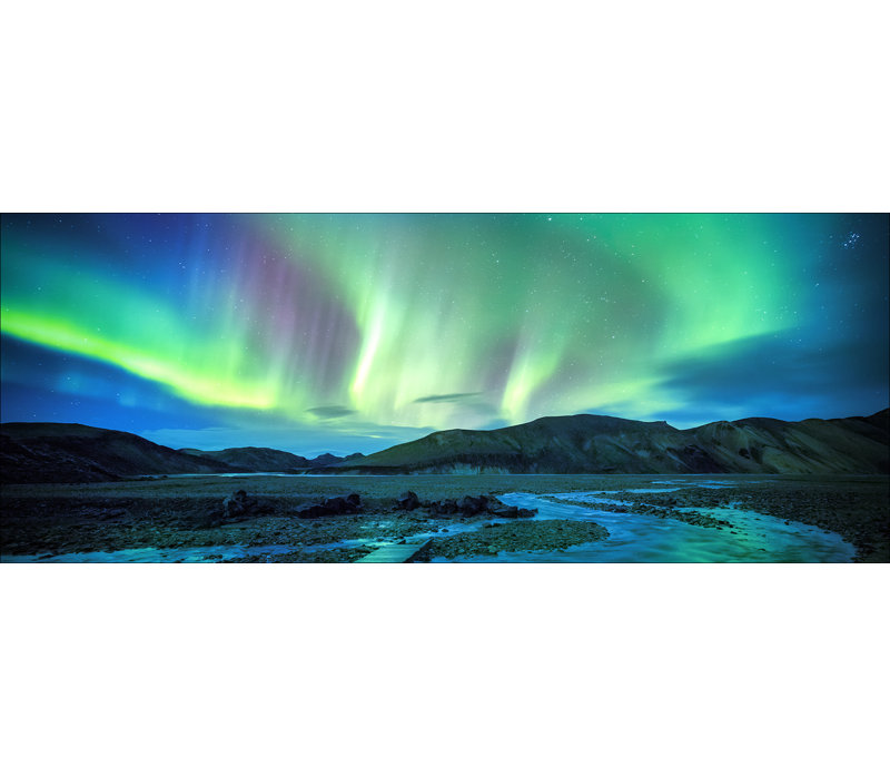 Northern Lights - No Frame Panoramic Art Prints on Float Glass, 50cm H x 125cm W x 1.4cm D
