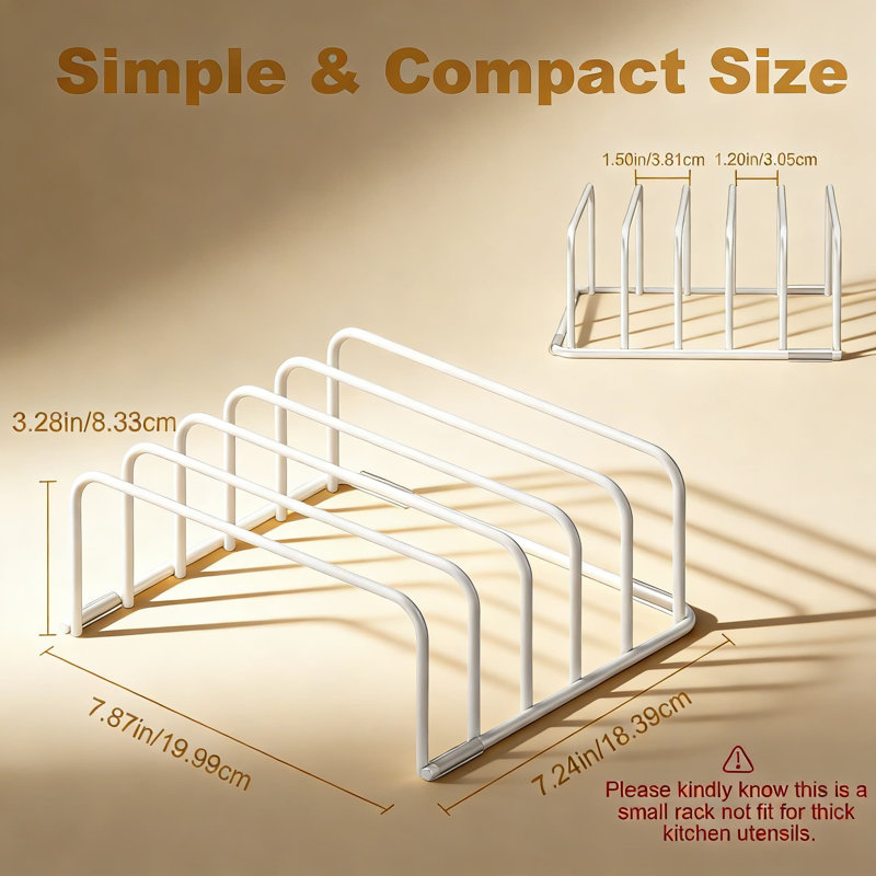 Support à planche à découper et support pour plats de cuisson avec 5 fentes pour le rangement des armoires de cuisine et du comptoir, conception peu encombrante pour les planches à découper, les plaques de cuisson, les plaques à biscuits et les plateaux