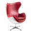 Fauteuil d'appoint, cuir fleur rouge