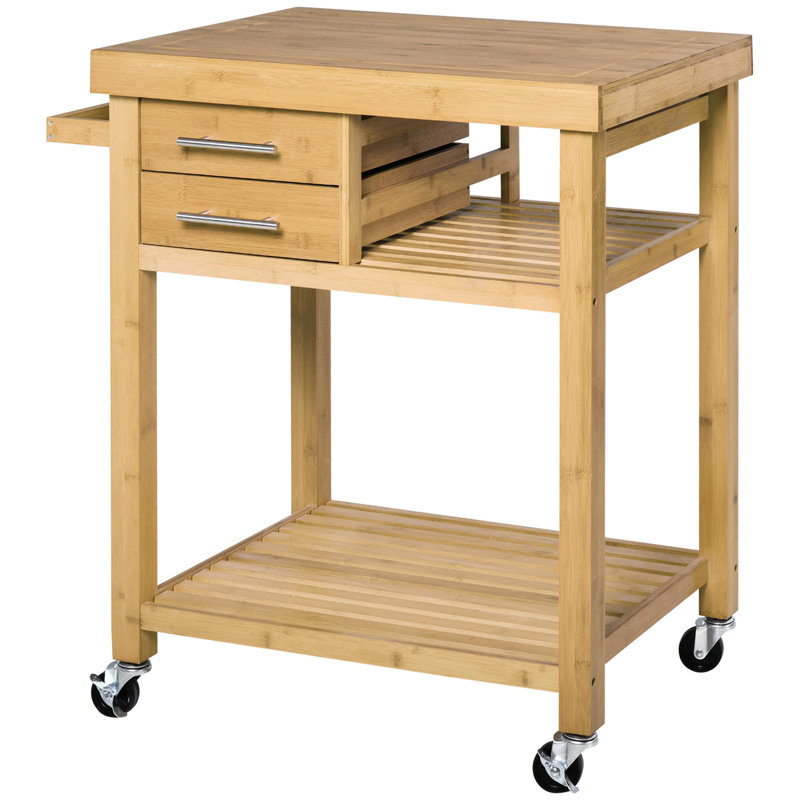 Utility Trolley With Locking - Stable And Movable Suitable For Various Home Spaces Kitchen Island 2 Drawers Ideal Storing Essentials