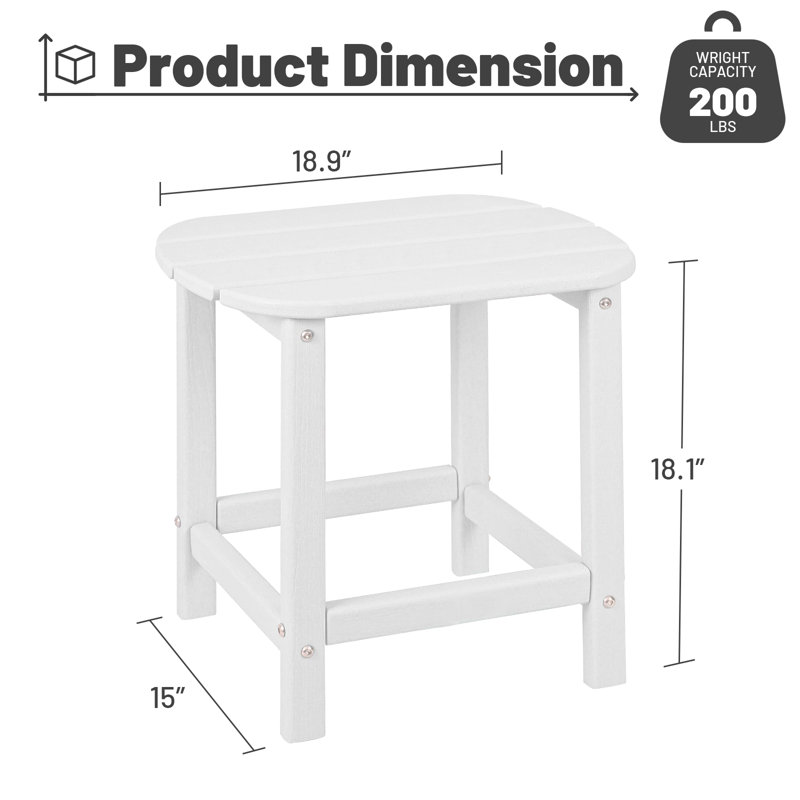 Chaises 3 pièces Adirondack pliantes avec table d'appoint, chaises d'extérieur en plastique PEHD avec porte-gobelet - 400 lb et résistant aux intempéries pour foyer, terrasse, piscine, patio