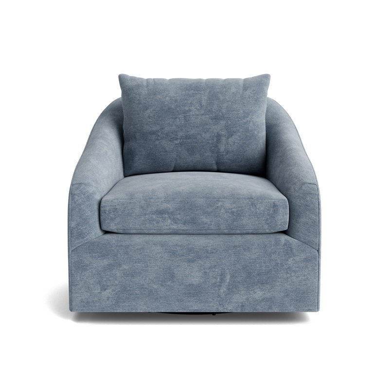 Laurel Swivel Chair, Vintage Chenille - Smoky Blue