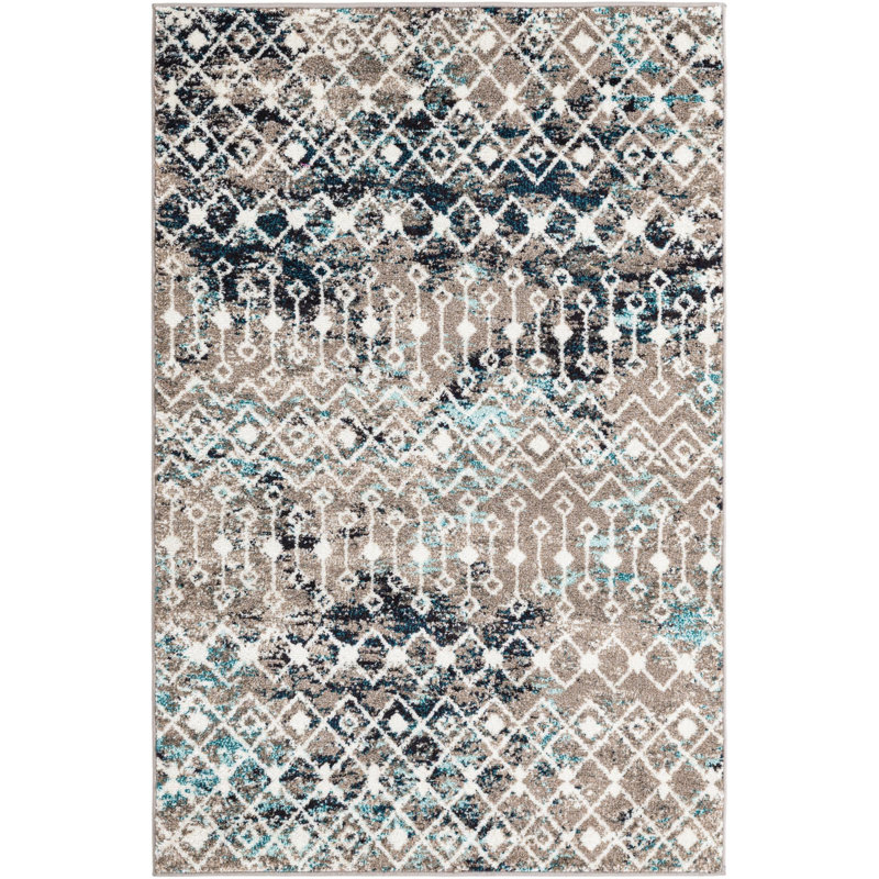 Geometric Indoor Rug, Rectangle 4' x 6'