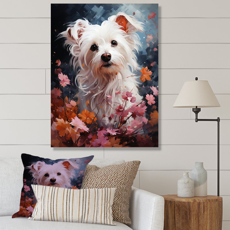 «Dog Maltese Magic I», reproduction sur toile, H 20 po x l 12 po x P 1 po, Toile tendue