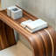 Console moderne en bois massif brun noyer