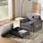 Chenille Armchair With Ottoman-541482967