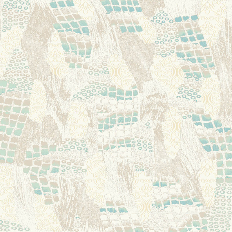 Tapis abstrait en polyester tissé à la machine Mckernan, Rectangle 3 pi 3 po x 4 pi 11 po