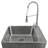 All-In-One 28" L x 22" W Free Standing Laundry Sink with Faucet
