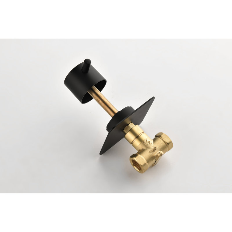 3/4" Cast Metal Volume Control Shower Valve, Extra High Flow, Adjustable Brass Handle, Matte Black, And Precise Temperature Water Temperature,