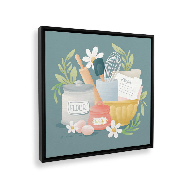 «Bake Shop I» par Gia Graham, reproduction d'art sur toile, Noir, Cadre flottant, H 12 po x l 12 po