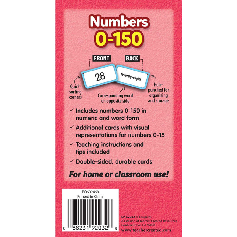Edupress Numbers 0-150 Flash Cards