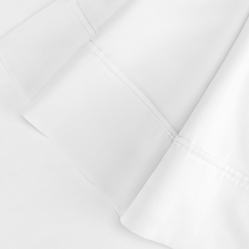 Ensemble de draps en coton Superior Bedding, Ensemble de draps pour taille de lit double avec d, Blanc uni