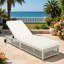 Chaise longue d'extérieur avec dossier à 5 positions, structure en rotin renforcé, repose-pieds réglables et roues mobiles-2062532292