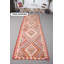 Tapis de couloir anatolien turc rétro en rose, idéal pour les escaliers et les couloirs, en laine