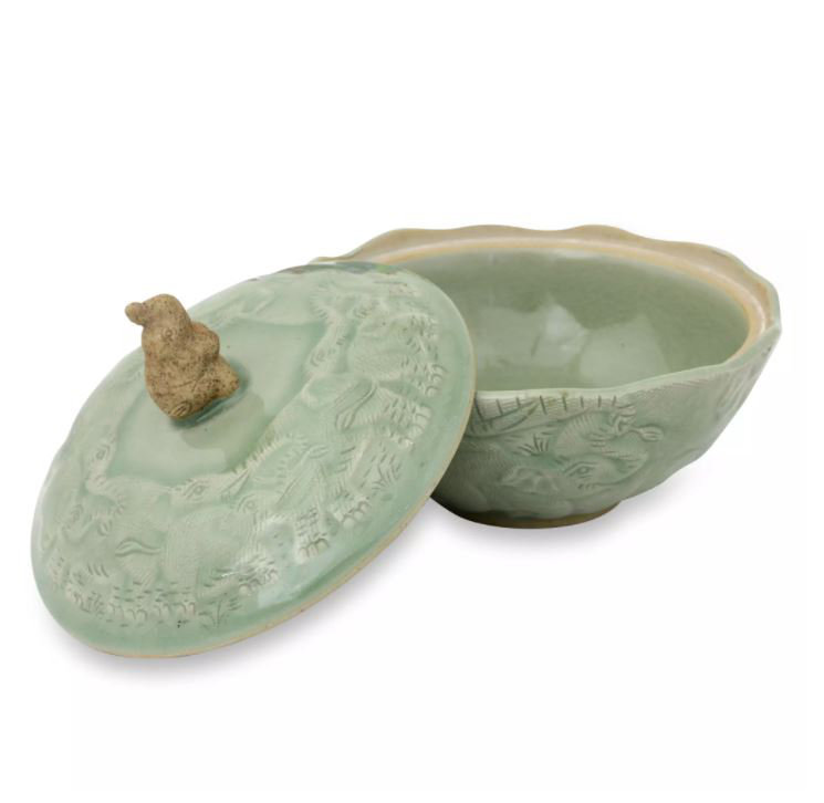 Celadon Handmade Earthenware Rice Bowl