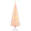 Sapin de Noël artificiel mince de 5 pi avec 160 lumières DEL blanc chaud et 294 pointes, pour décoration de Noël avec flocons de neige