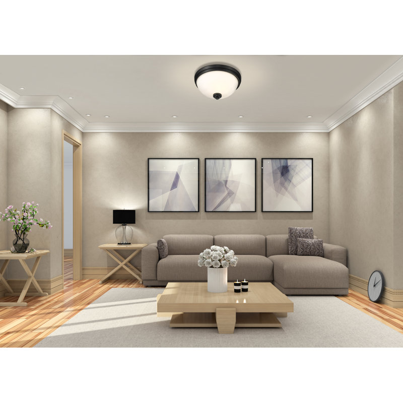 Plafonnier encastré 3 lumières 15 po Cardiff, Noir mat