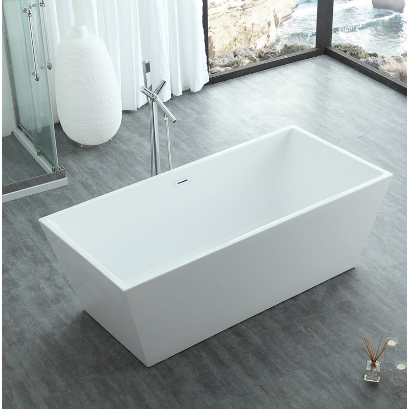 Athena x 29.3'' Freestanding Soaking Acrylic Bathtub, 23.5" H x 63" W x 30" D