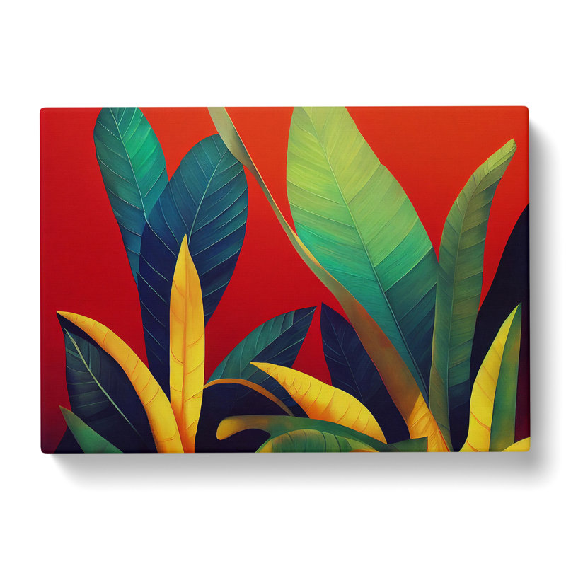 Hypnotic Tropical Leaves - Wrapped Canvas Print, 40cm H x 60cm W x 3cm D