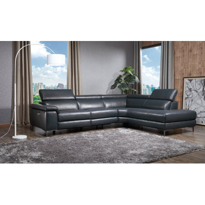 Bryd Upholstered Power Reclining L-Shaped Sectional