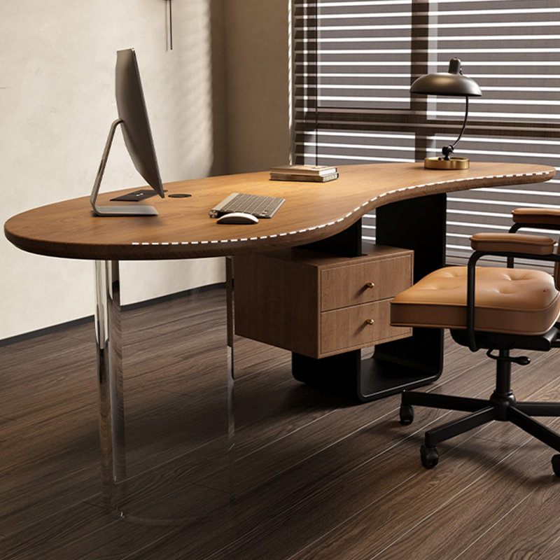 Bureau moderne et simple avec armoire à tiroirs, H 29,53 po x l 70,87 po x P 30,31 po, Retour à droite