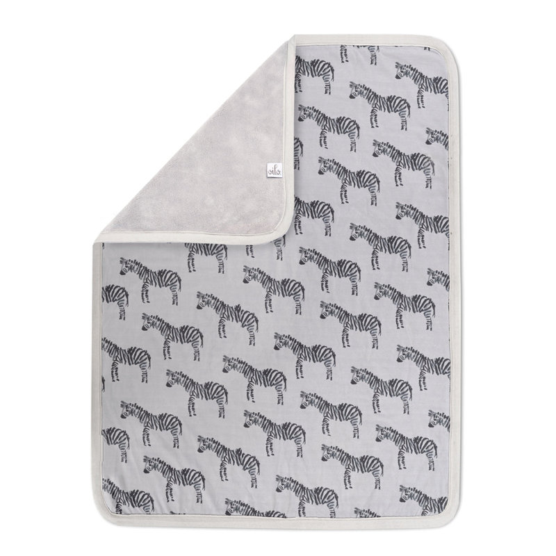 Zebra - Luxury Soft Plush Backing & Turkish Cotton Jersey Print, Double Layered, 30" x 40" Baby Blanket