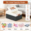  Paquet de 2 bacs de rangement avec couvercles, 22 po x 16 po x 12 po, empilables en tissu avec poignées pour l'organisation à la maison, parfaits pour le salon, la chambre à coucher, le placard, le dortoir, blanc et noir-102518814