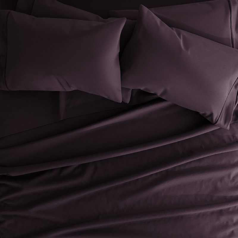 Simply Soft Brushed Microfiber Solid 6 Piece Sheet Set, Purple, Full Sheet Set + 1 Fitted Sheet + 2 Pillowcases