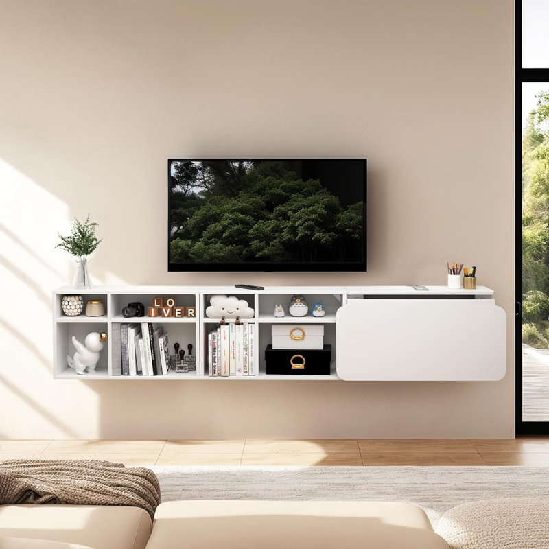 Floating Desk,wall Mounted Table, White