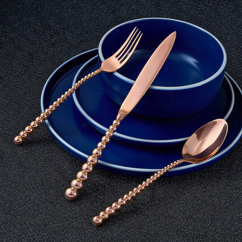 Rondure 20 - Piece Stainless Steel Flatware Set - Service for 4, Copper