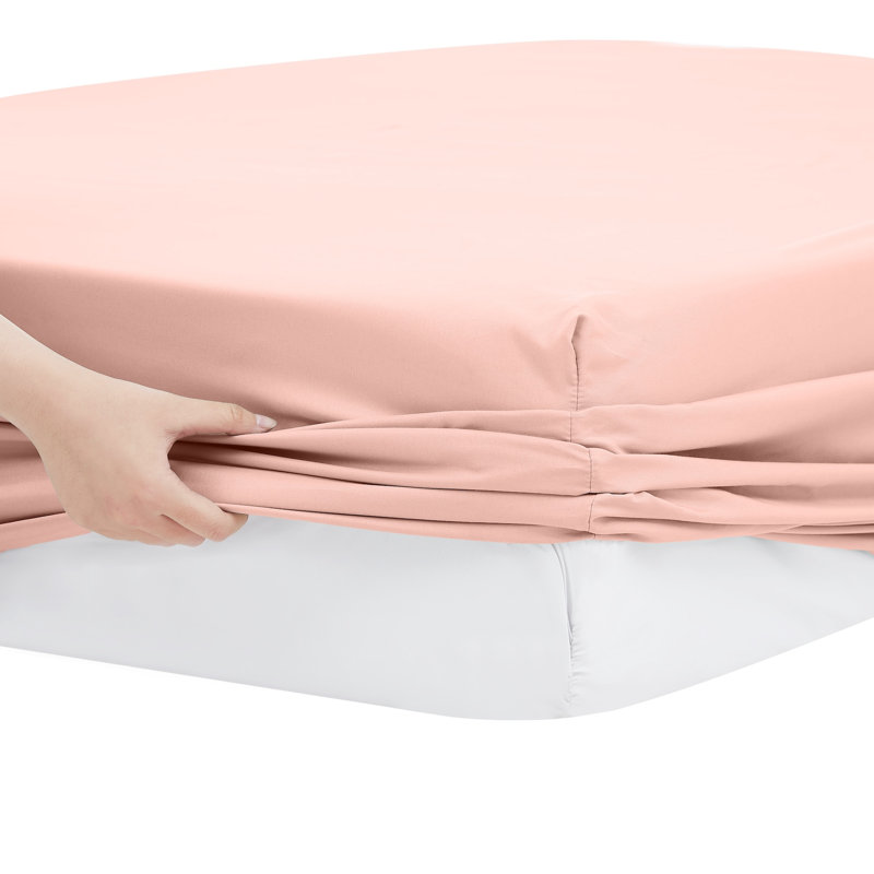 Ensemble de draps 6 pièces Modern, Ensemble de draps pour très grand lit californien, Rose nuage