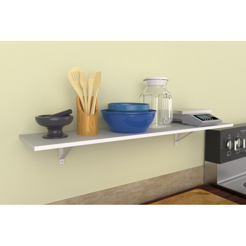 Basic Wall Shelves Bracket Shelf, 4' x 11.75"