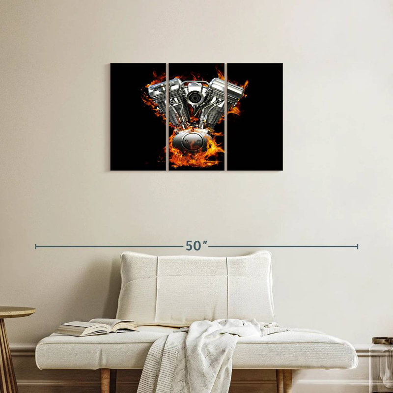 Mehar Blazing Motorcycle Engine, 20" H x 33" W