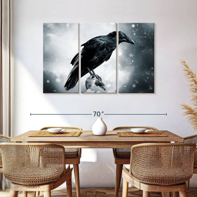 Brampt Black Raven Bird, 36" H x 57" W