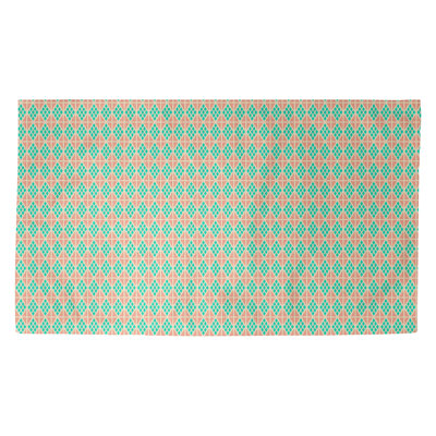 Tapis bleu/orange losanges Avicia