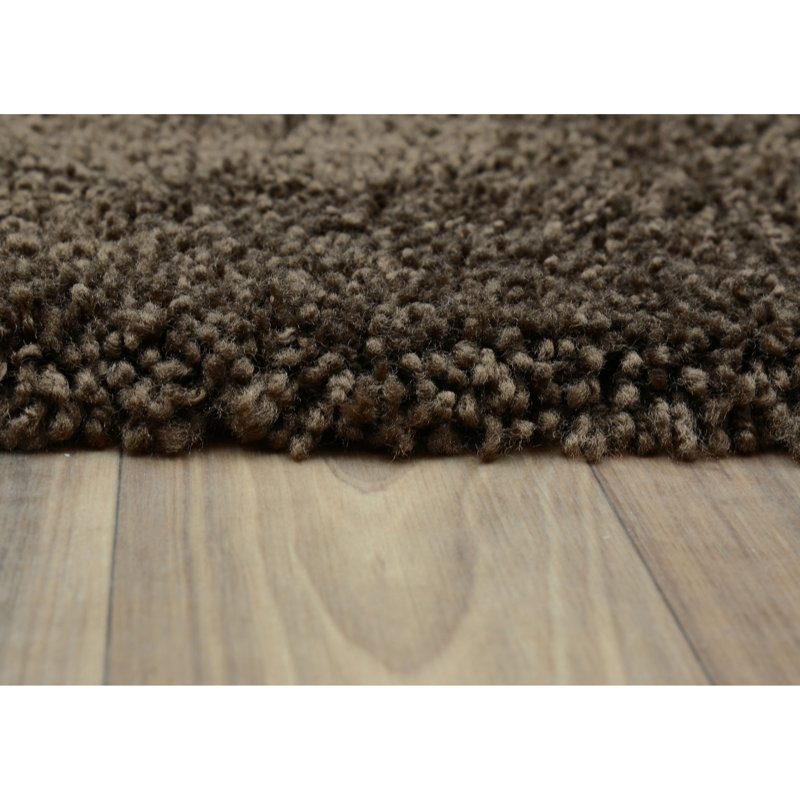 Tapis pour salle de bain en nylon Treye avec envers antidérapant, Chocolat, Rectangle 24 po x 40 po