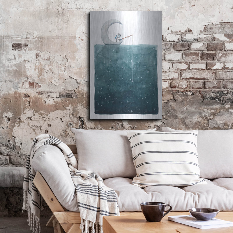 «Pêche pour les étoiles» par Rachel Nieman, art mural en métal, 24 po x 36 po, H 36 po x l 24 po