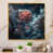 Toile avec cadre flottant or