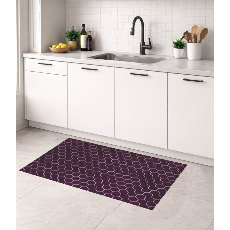 Tapis de cuisine Byrdhill, Aubergine, Rectangulaire 4 pi x 6 pi