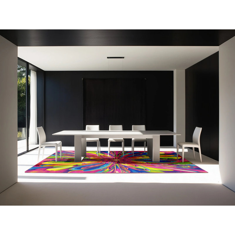 Spectrum Swirl Rug, Round 5'