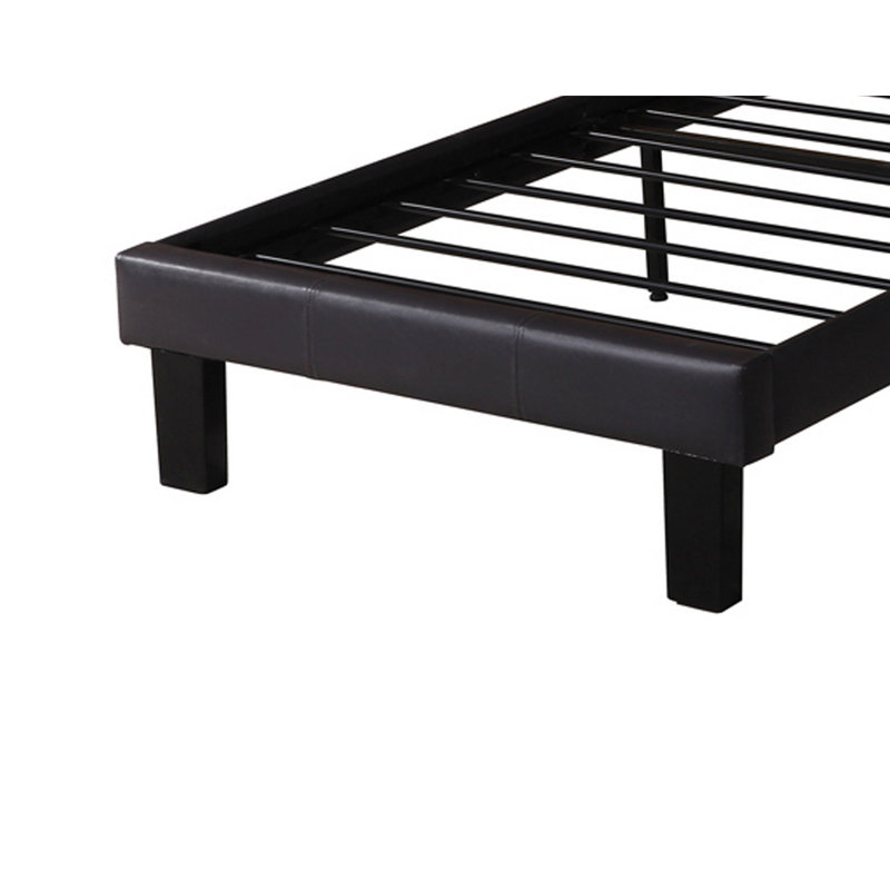 Judith Polyurethane Bed In High Headboard, Twin, Black