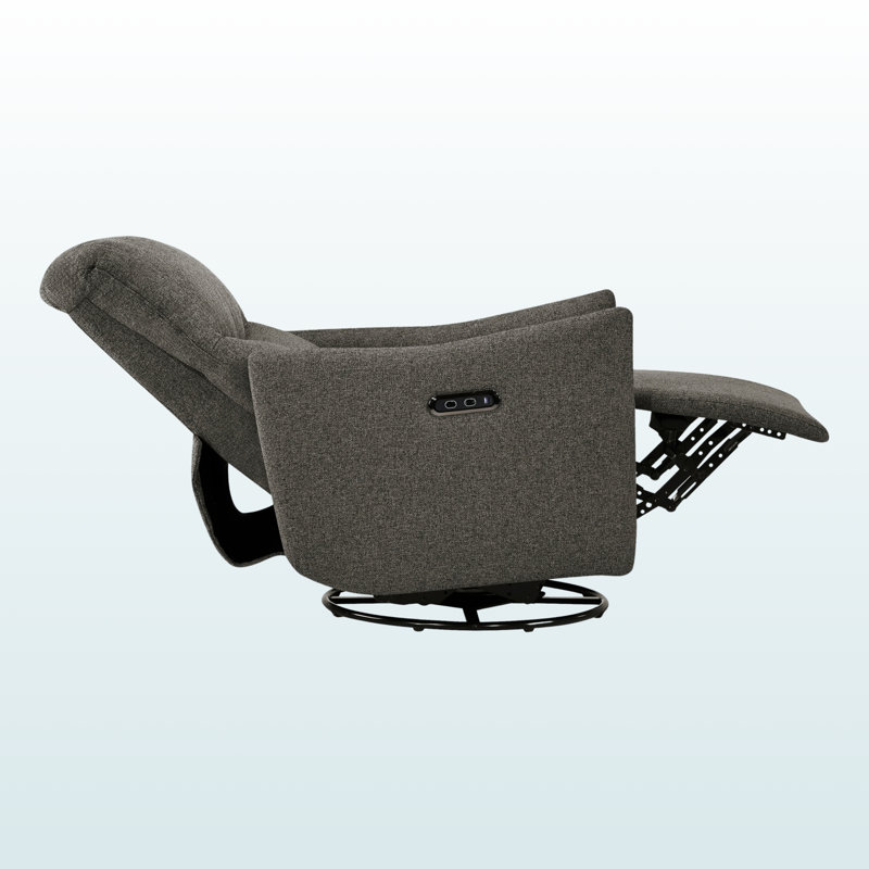 Fauteuil pivotant inclinable recouvert de tissu gris foncé avec ports USB, Polyester gris foncé