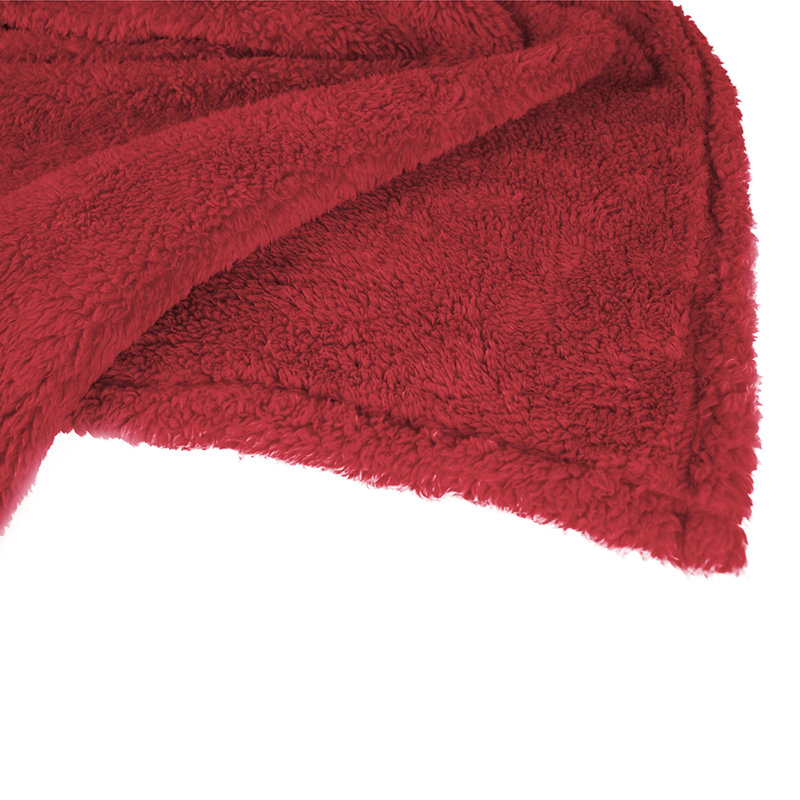 Wine Red Plush Sherpa Fleece Throw Blanket, 50" x 60"