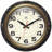 Modern Contemporary Round Plastic Wall Clock 10 Inches - Black and Bronze
