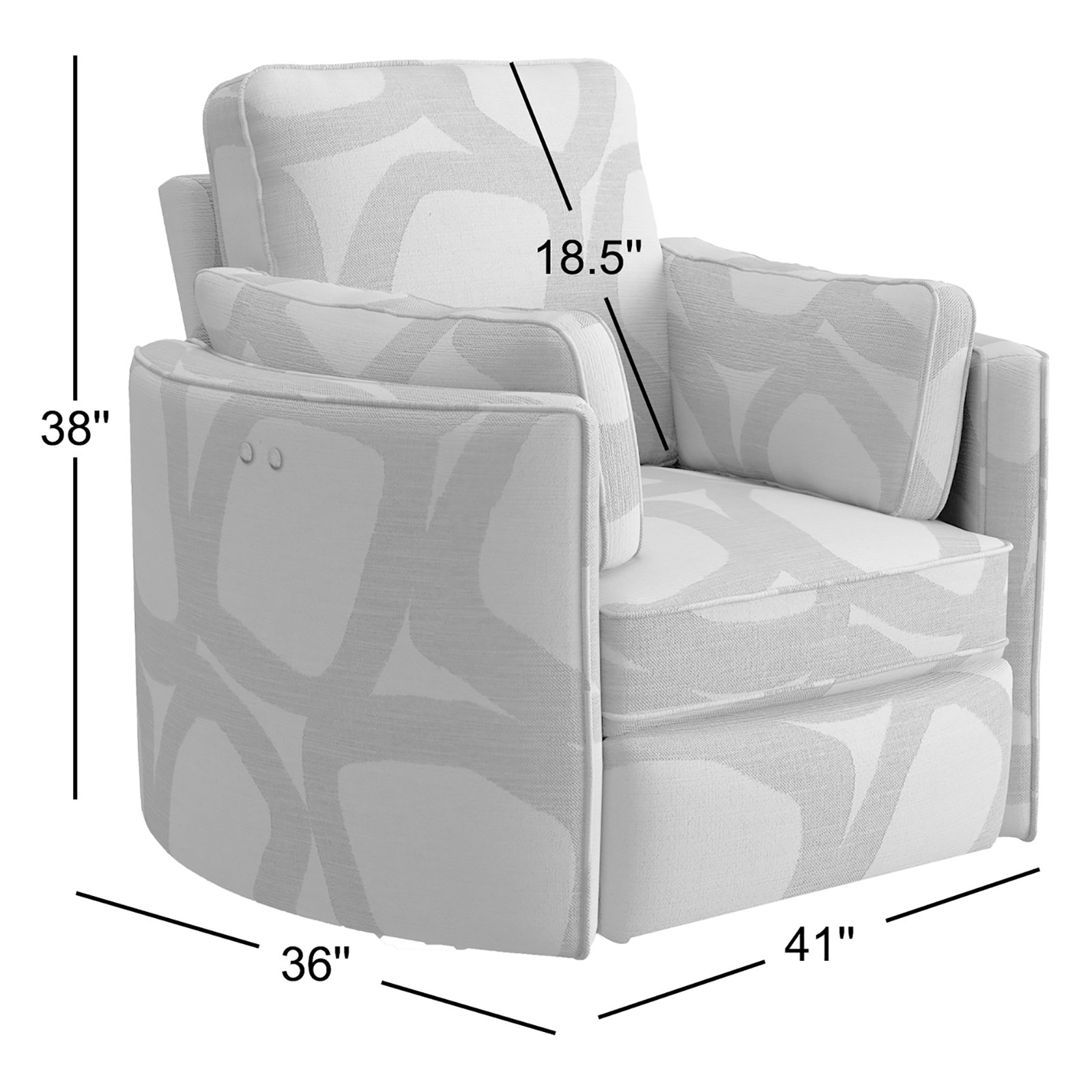 Swivel Barrel Recliner, Linen-23699, Manual